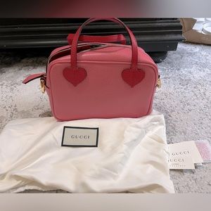 Gucci Leather Kids Heart Camera Bag